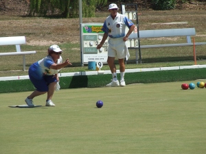 A low center of gravity helps in lawn bowling.